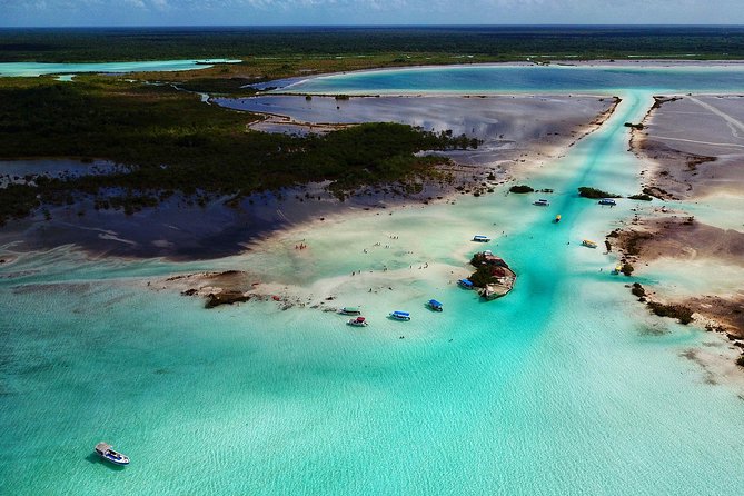 Bacalar – 7 Colors Lagoon Excursión Costa Maya - Pontoon boat time and swimming in clear water