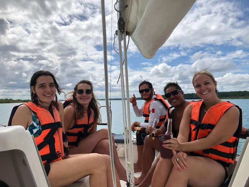 Bacalar: Group Sailing Trip with Swimming and Drinks - Cenote Negro, where the blue turns dark