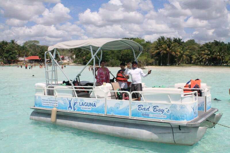 Bacalar: Lake of Seven Colors Pontoon Tour with Fruit - Crossing the Lake of Seven Colors