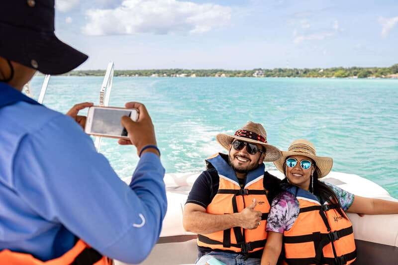 Bacalar: Lake of Seven Colors Pontoon Tour with Fruit - Starting at Agua dulce beach club
