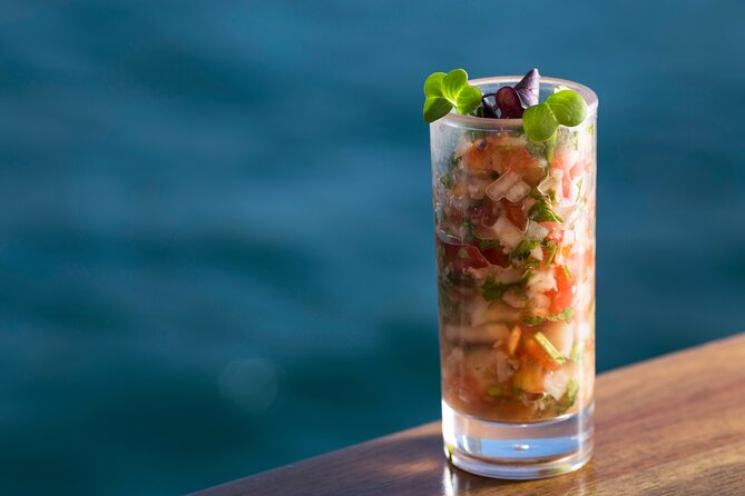 Cabo San Lucas Luxury Sailing Yacht and Dinner with a Chef - The main course: shrimp, beef, salad, and dessert