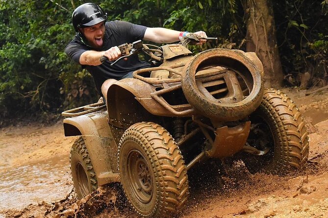 Cancun ATV Jungle Adventure, Ziplines, Cenote and Tequila Tasting - Three zipline flights through the trees