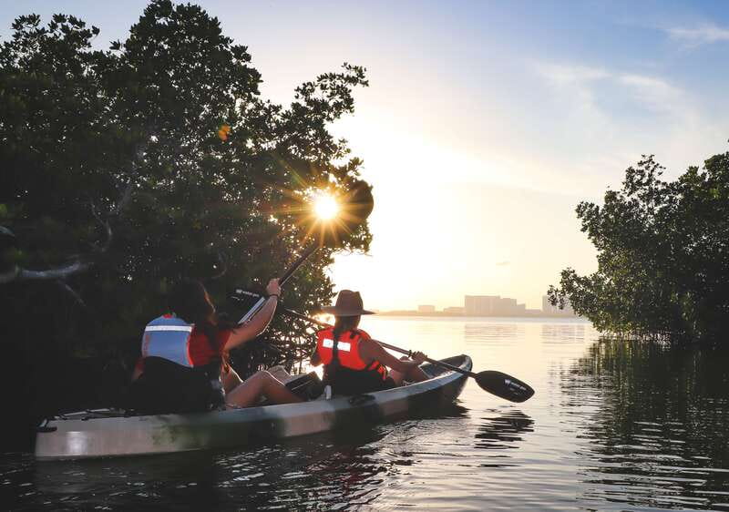 Cancun: Sunset Kayak Experience in the Mangroves - First 45 minutes: paddling from open water into the mangroves