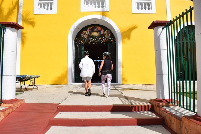 E-Bike City Tour though Cozumel & Taco Tasting Tour - San Miguel Church and the first island stories