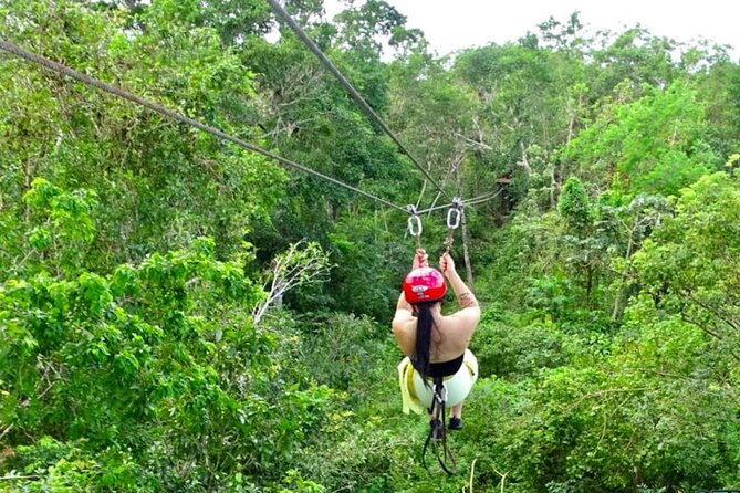 Family ATV Cenote Five Zip Lines Photos Taco Lunch Tequila Taste - A six-hour action day from Cancun