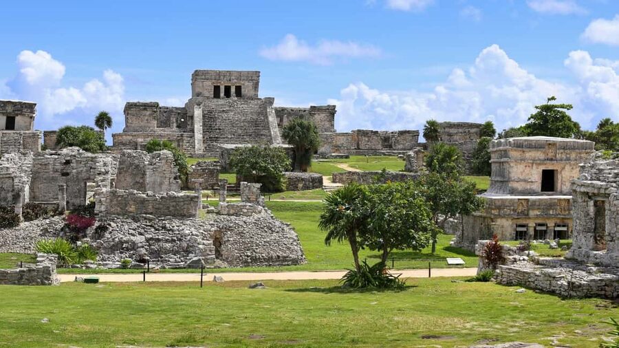 From Cancun: Tulum and Akumal Cenote and Turtle Swim Tour - Tulum ruins: dramatic views, limited shade