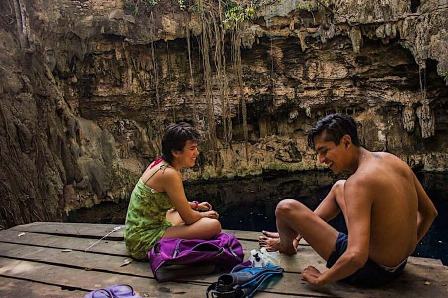 From Mérida:Uxmal and amazing cenotes guided tour with lunch - The cave cenote and its underground chambers