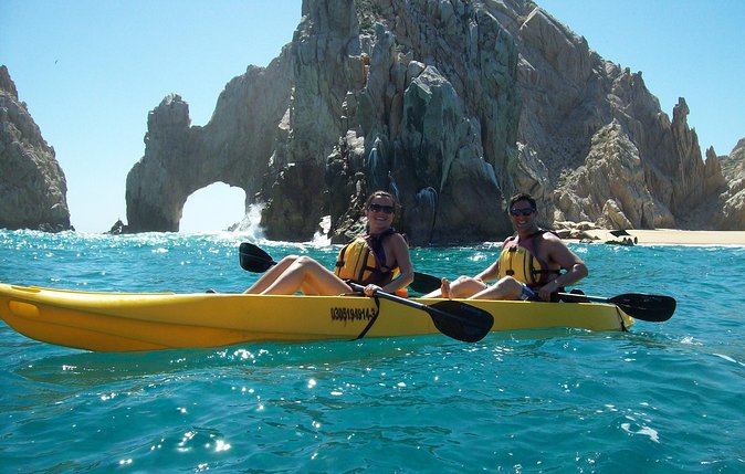 Los Cabos Arch and Playa del Amor Tour by Glass Bottom Kayak - Paddling toward El Arco and Land’s End