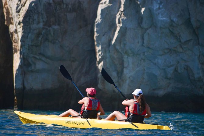 Los Cabos Arch and Playa del Amor Tour by Glass Bottom Kayak - Pelican Rock and the snorkeling stop