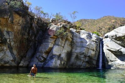 Hiking at the Fox Canyon with Waterfall