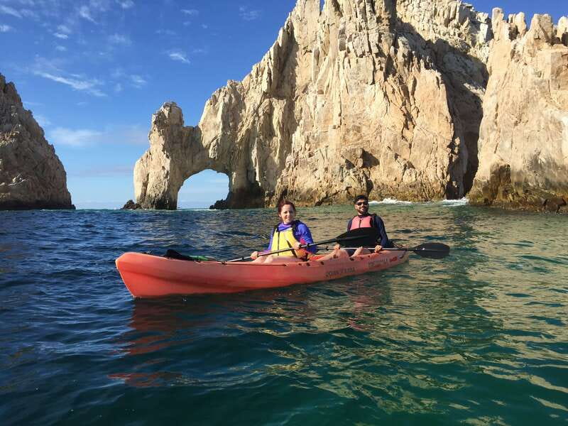 Los Cabos: The Arch and Lover's Beach Kayaking + Snorkeling - Lover’s Beach and the sharp divide at Divorce Beach