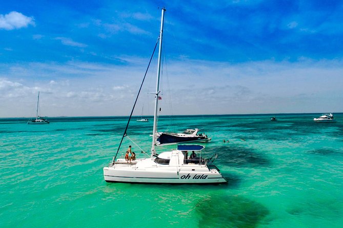 Private Catamaran from Cancun to Isla Mujeres | For up to 25 ppl - Manchones Reef and the Museo Subacuático de Arte
