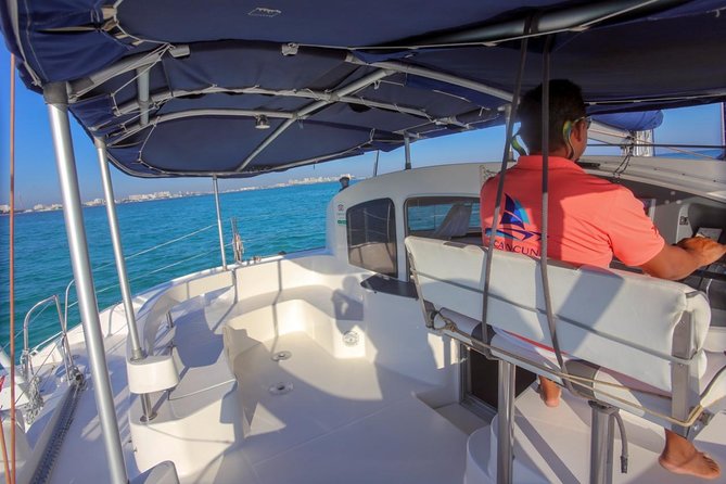 Private Catamaran from Cancun to Isla Mujeres | For up to 30 pepl - Snorkeling at the Cancun Underwater Museum and Manchones Reef