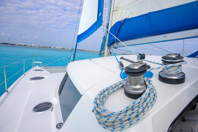 Private Catamaran from Cancun to Isla Mujeres | For up to 30 pp - Snorkeling near the Underwater Museum and Manchones Reef