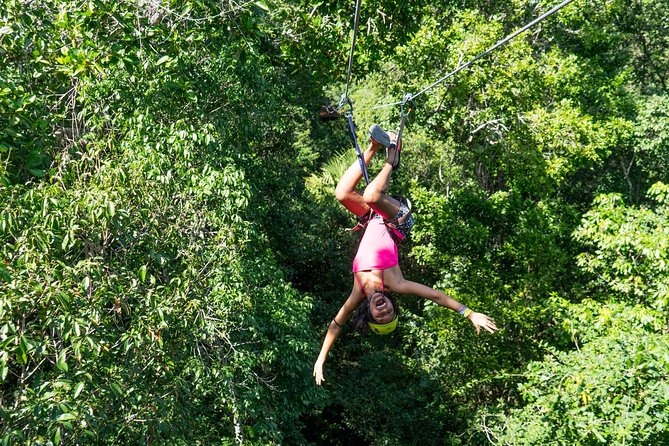 Private Tour with 3 Cenotes + 5 Zip-lines + Mayan Lunch - Five zip-lines above the gum trees
