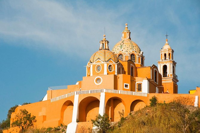 Puebla, Cholula & Tonantzintla Day Trip with Optional Lunch - Cholula: pyramid base, hilltop church, and wide views