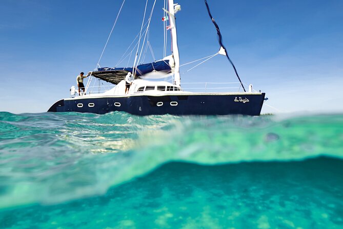 Puerto Morelos Catamaran Reef Sail and Snorkel - Sailing toward Puerto Morelos National Marine Park