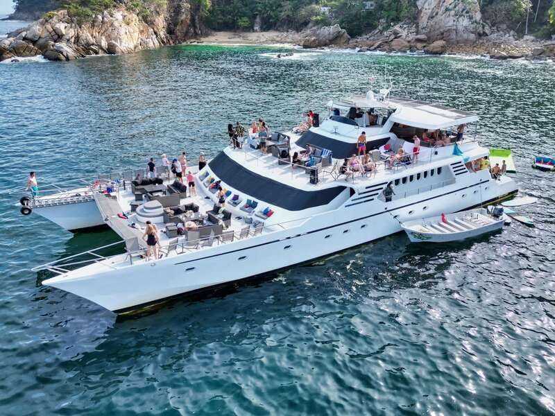 Puerto Vallarta: Yelapa Mega Yacht Cruise - The ocean stop: swimming, snorkeling, and water toys