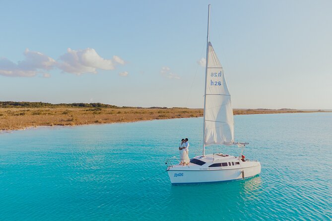Sailboat tour across the seven colors lagoon in Bacalar - The black cenote, also called the witch cenote