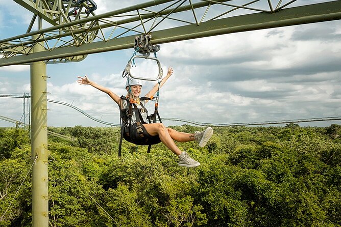 Selvatica Park Ziplines, Cenote, and ATV Tour From Cancun and Riviera Maya - Walking the Skywalk rope course
