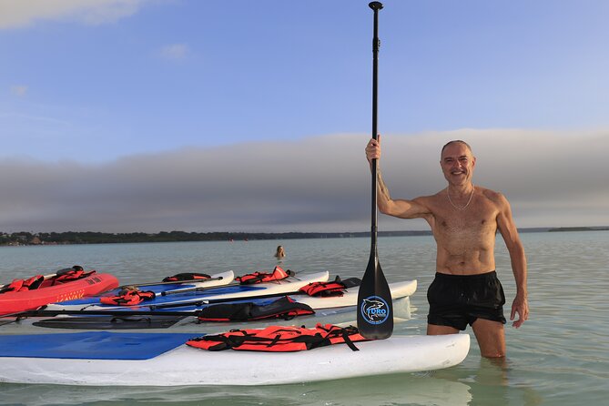 Sunrise Paddle Quest: Embrace the Dawn on Bacalar's Waters - Learning to paddle on Lake Bacalar