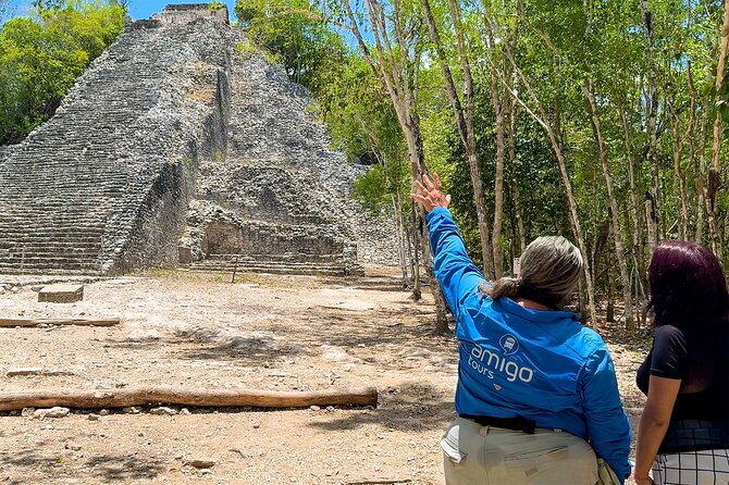 Tulum & Coba with Cenote, Cave Exploration, Lunch & Tastings - Tulum at opening time and the Caribbean cliff