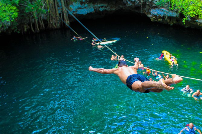 Ultimate 5x1 Combo with ATV, Ziplines, Cenote & Reef Snorkeling - Cenote Verde Lucero: the calmest stop