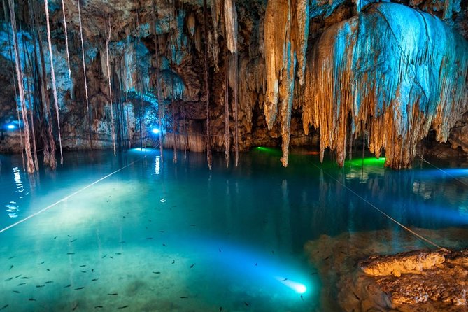Xplor Fuego Admission <em>Official Product</em> – Key points to know before you go’ /></p>
<ul>
<li><strong>Zip lines finish with a splash:</strong> Two seven-line circuits reach speeds of about 18 mph and include water landings.</li>
<li><strong>Underground activities are the heart of the park:</strong> You can swim, paddle a raft, and kayak through caves, grottos, and cenotes.</li>
<li><strong>The amphibious vehicles need a valid driver:</strong> Only people age 18 or older may drive.</li>
<li><strong>The buffet is part of the admission:</strong> Dinner, snacks, coffee, hot chocolate, and flavored waters are included.</li>
<li><strong>The park is self-guided:</strong> Signs and staff direct you, but you are not assigned to a guide-led group.</li>
<li><strong>The locker is shared:</strong> One locker is provided for two people, so pack light and keep your dry clothes compact.</li>
</ul>
<h2 id="what-xplor-fuego-feels-like-after-sunset">What Xplor Fuego feels like after sunset</h2>
<p><img width="669" height="446" decoding="async" src=